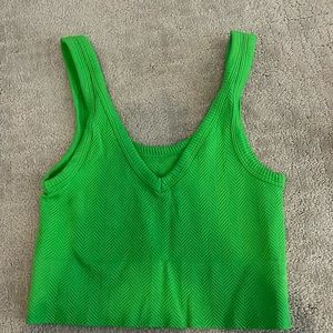 Neon Green Cropped Tank Top